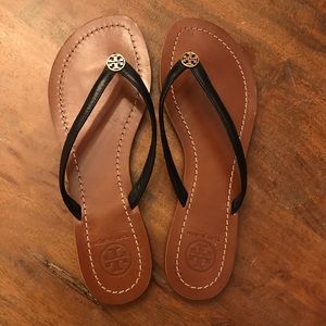 Tory Burch Terra Thong Sandal Black Leather 7
